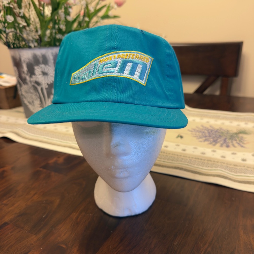 Vintage Salem Most Preferred Teal Blue Baseball Cap Hat Adjustable Strapback